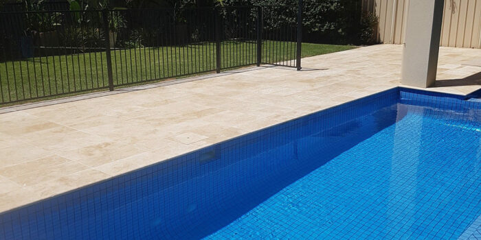 Medium Light Travertine Pool Pavers