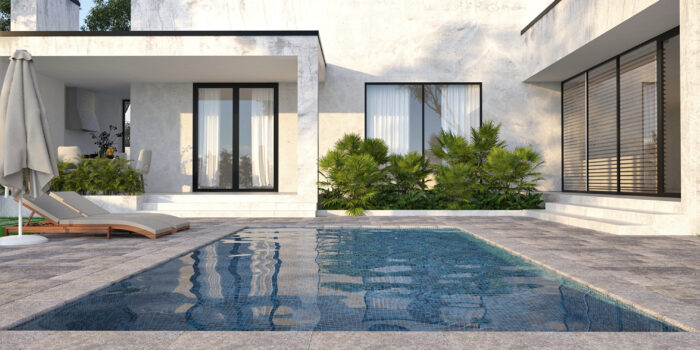 Silver Travertine Pool Pavers