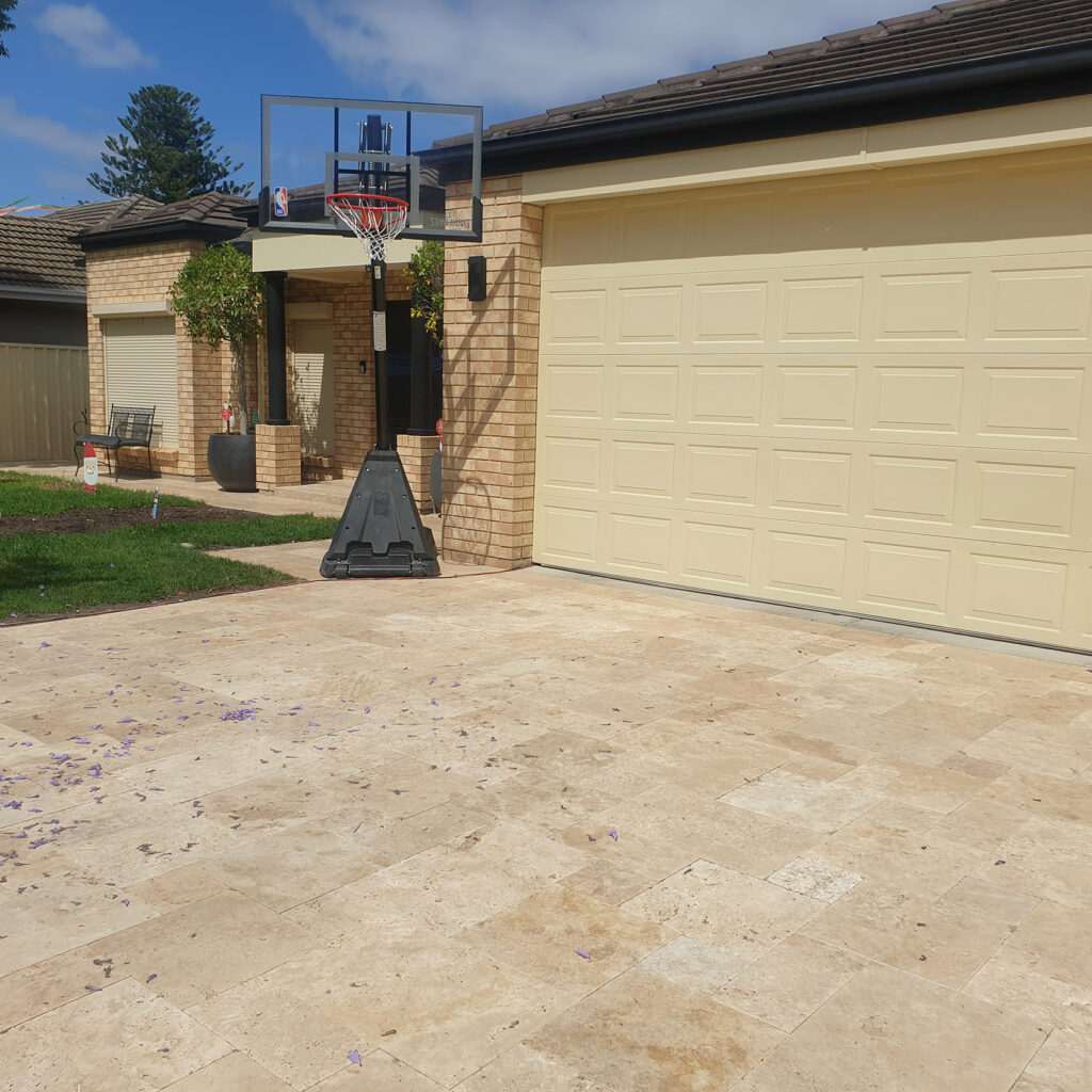 Driveway Travertine Autumn Blend 600x300 30mm French Pattern After